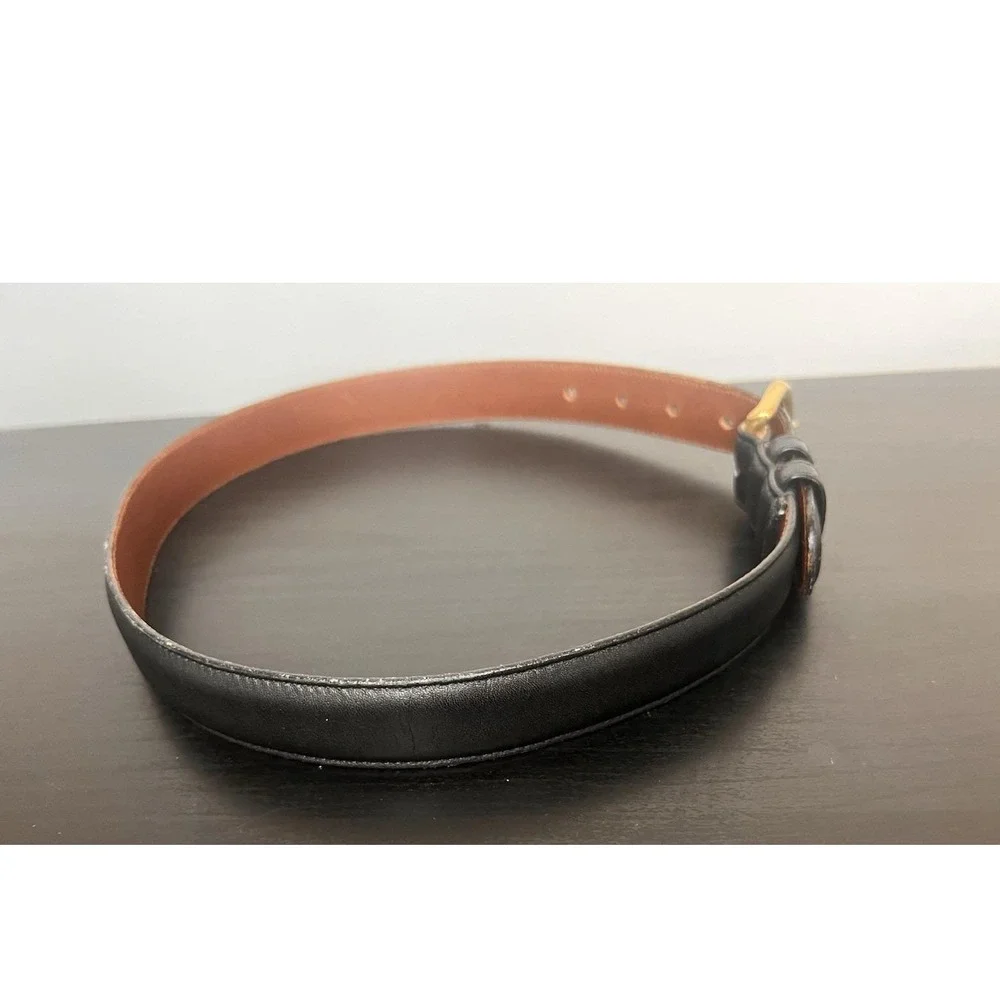 VTG 90's Coach Black Full Grain Leather Belt Petite XS Brass Horseshoe Buckle